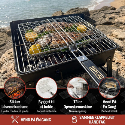 Flad Grillkurv
