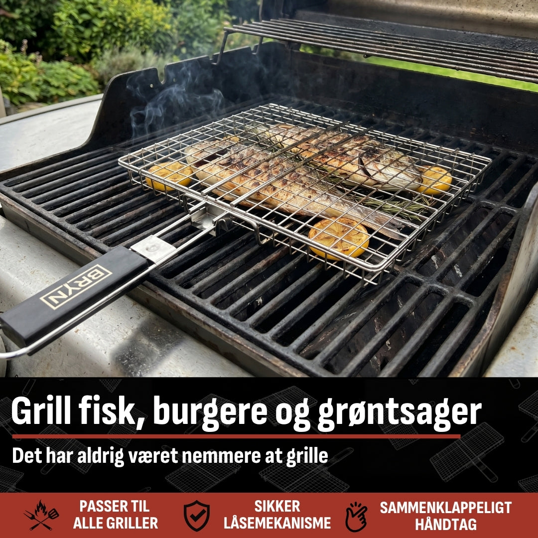 Flad Grillkurv