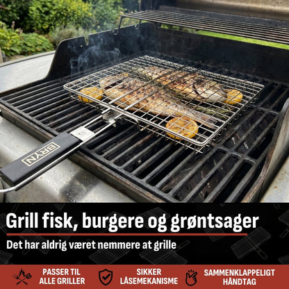 Flad Grillkurv